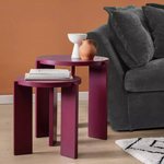 Habitat Xylo Solid Wood Nest of 2 Tables - Cherry Red