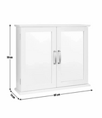 Tongue & Groove 2 Door Mirrored Cabinet White | Bathroom Storage Cabinet Furnitu