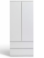 Jenson 2 Door 2 Drawer Wardrobe - White Gloss ( B Grade )