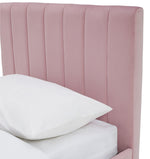 Home Pandora Single Velvet Bed Frame - Pink | pink velvet bed