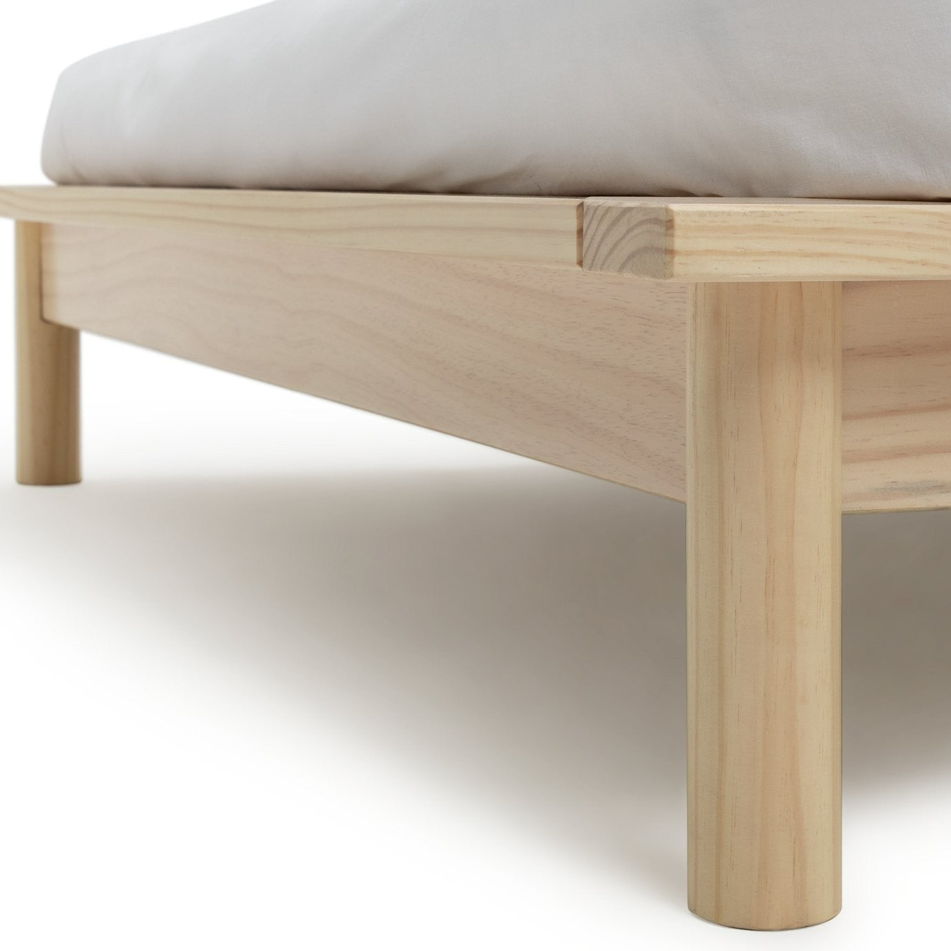 Akio Kingsize Wooden Platform Bed Frame - Natural | Timeless wooden platform bed
