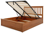 Home Aspley Kingsize Wooden Ottoman - Oak Stain | oak ottoman bed