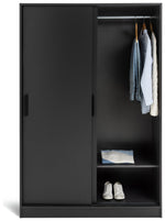 Home Nova 2 Door Sliding Wardrobe - Anthracite | Modern Grey Storage Unit