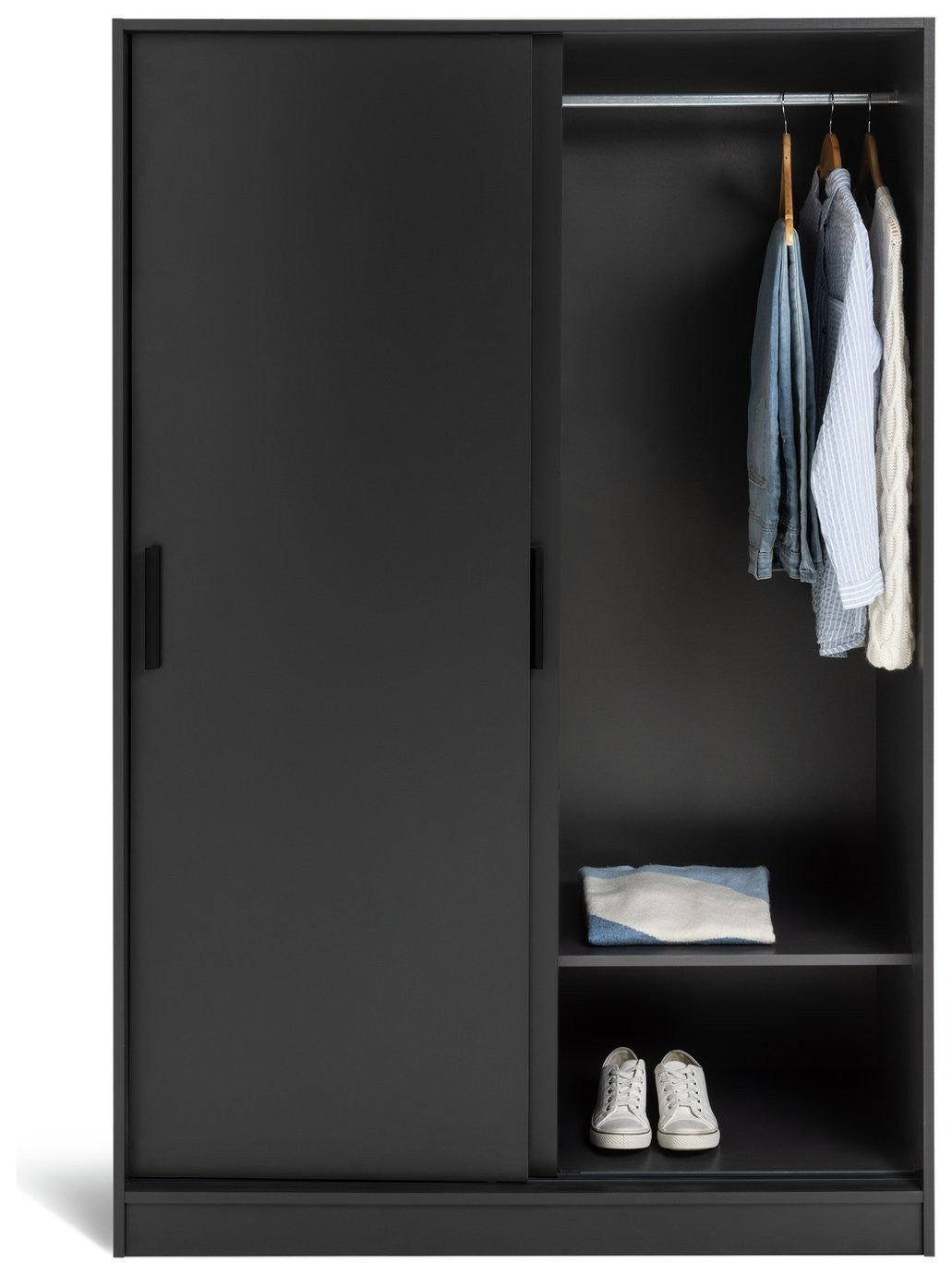 Home Nova 2 Door Sliding Wardrobe - Anthracite | Modern Grey Storage Unit