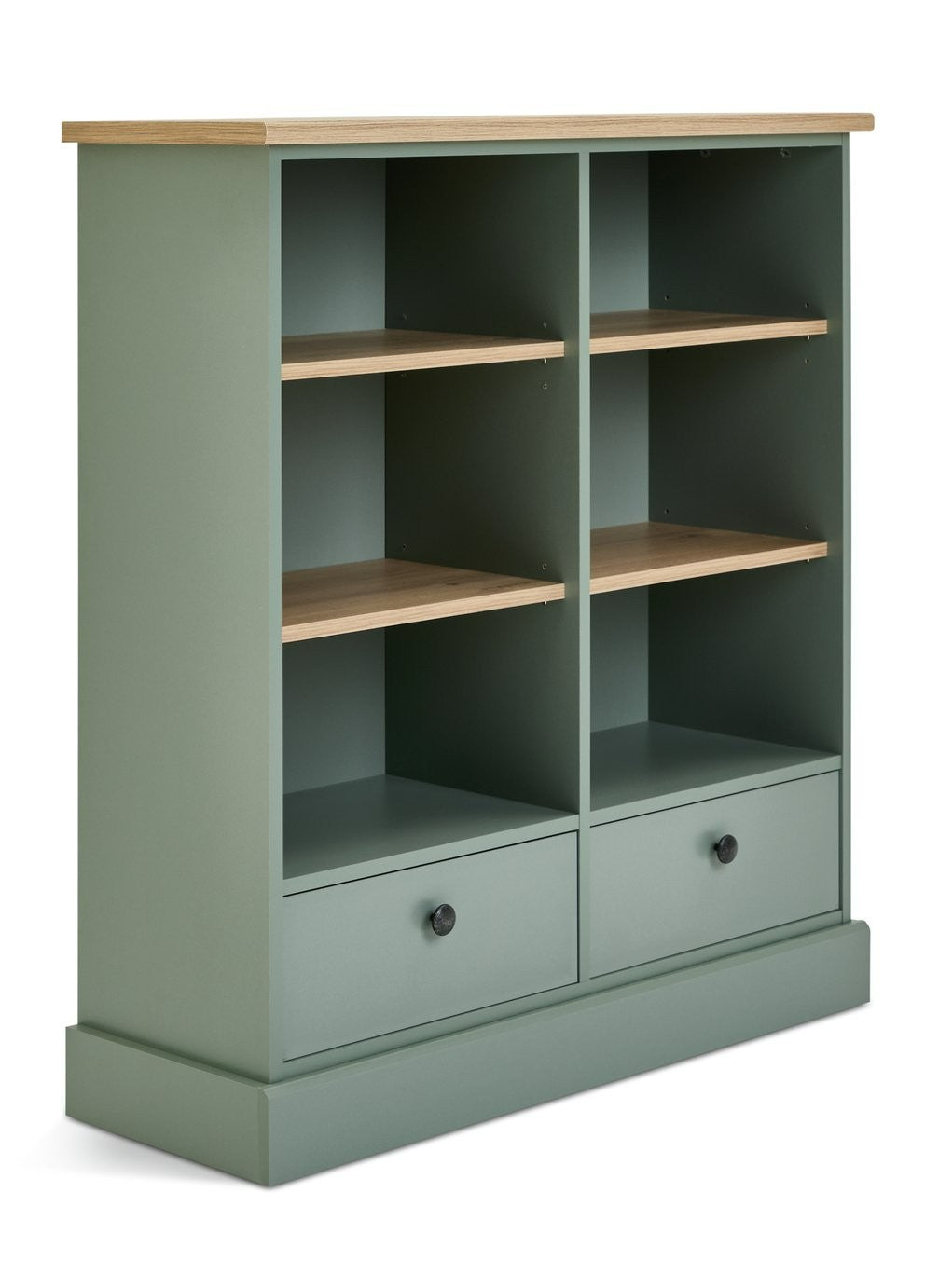 Home Winchester 2 Drawer Shelving Unit - Green | Organized Display Solution