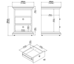 Tvilum Paris 2 Drawer Bedside Table - White