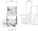 GFW Eva 2 Drawer Dressing Table With Stool - White | White vanity table