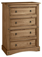 Puerto Rico 4 Drawer Chest - Dark Pine | Wooden and stylish storage