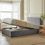 Home Pandora Double End Lift Ottoman Bed - Grey | double bed with storage