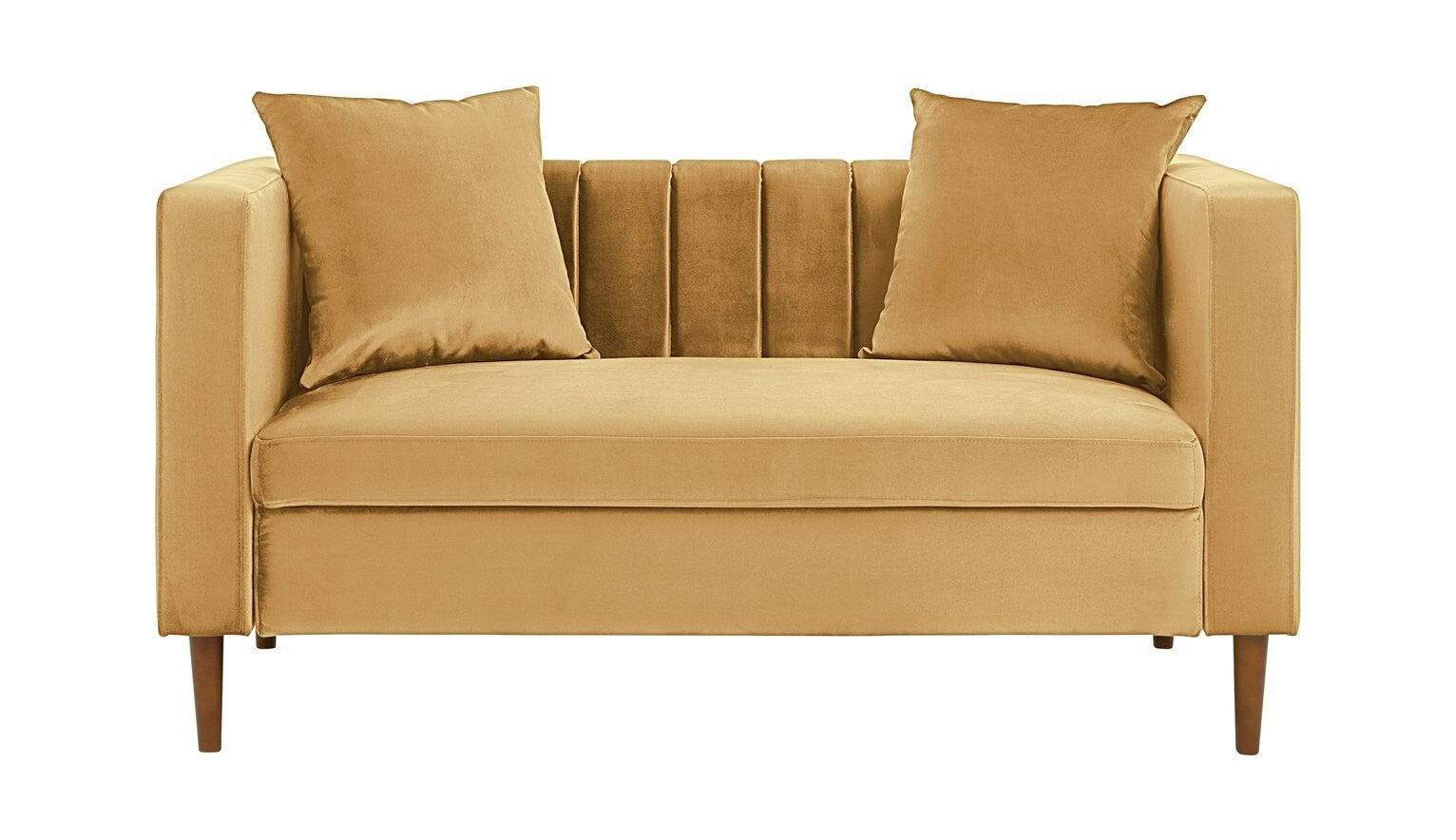 Home Everly Velvet 2 Seater Sofa - Camel