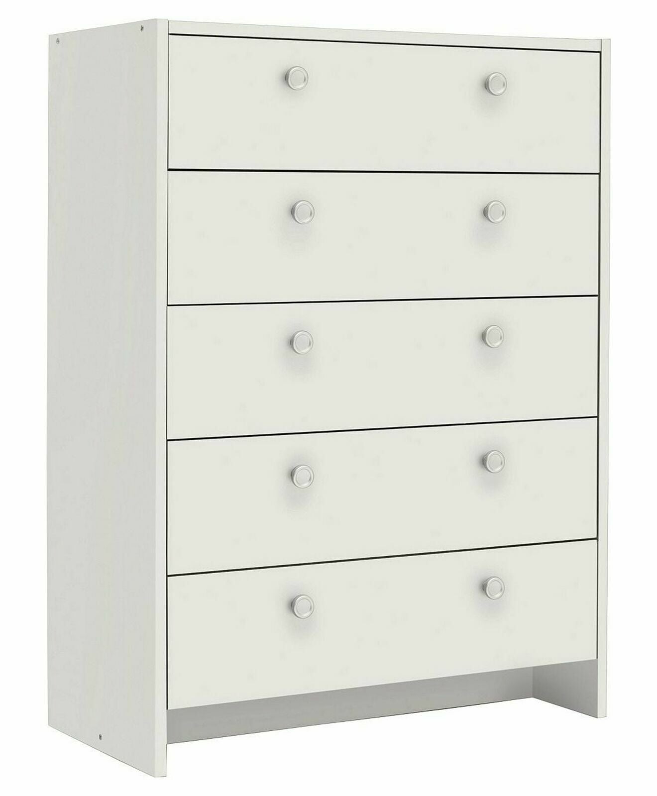 Home Seville 5 Drawer Chest - White (B Grade)