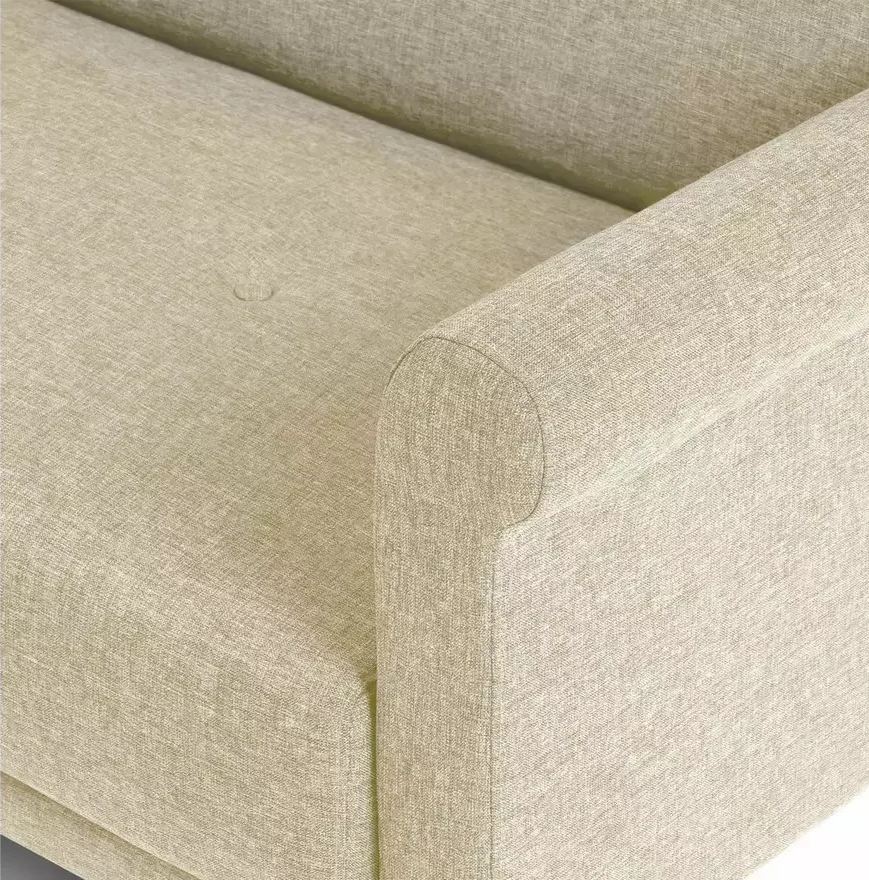 Home Evie Fabric 2 Seater Sofa Natural | Modern Living Room Seating Furniture