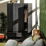 Home Jenson 3 Door 4 Drawer Wardrobe - Black | Organized Living Space