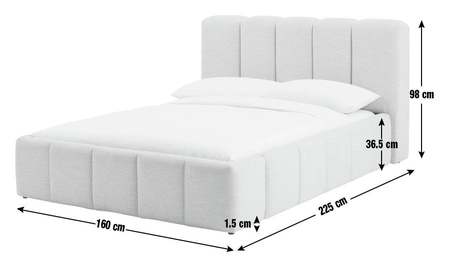 Malone Double End Lift Ottoman Bed - Cream | lift-up storage bed