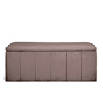 Home Pandora Velvet Storage Ottoman - Taupe | Soft Textured Surface