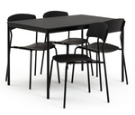 Stella Wood Effect Dining Table & 4 Black Chairs