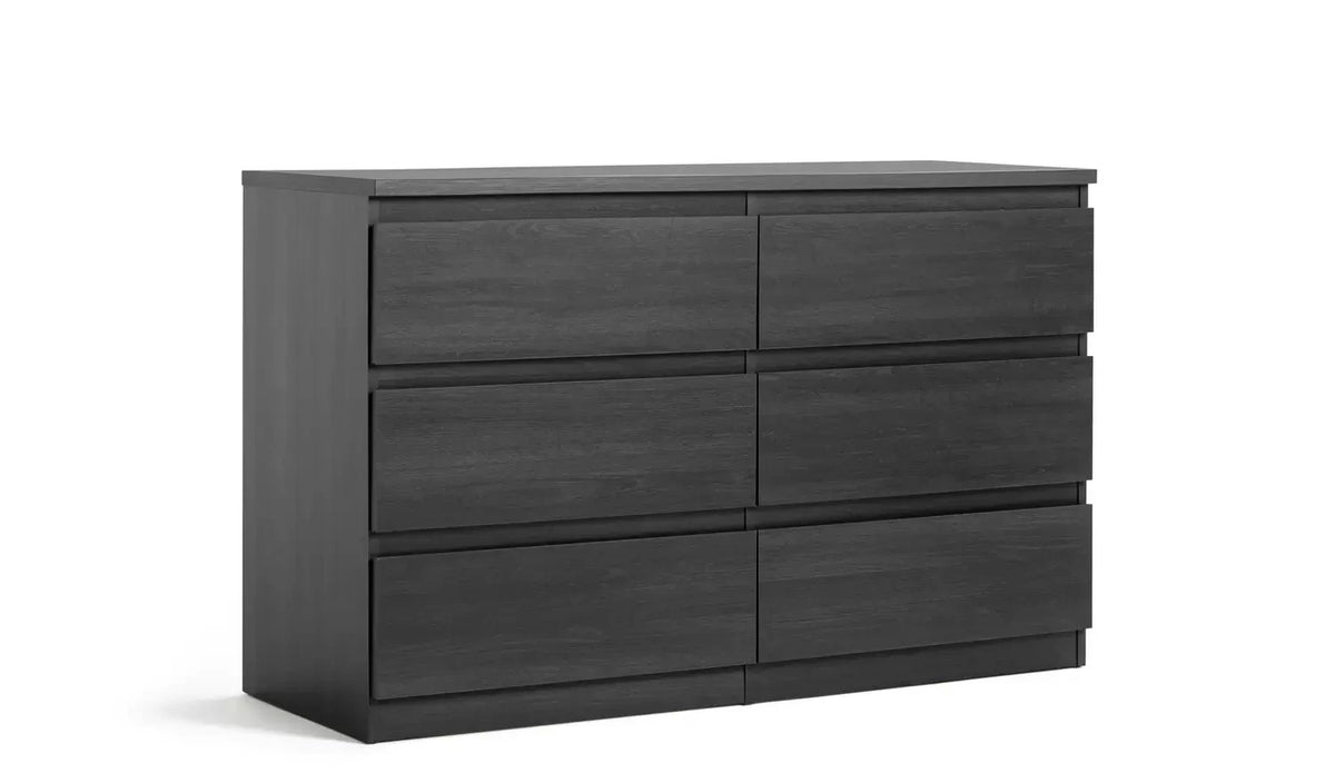 Jenson 6 Drawer Chest - Black Oak Effect (B GRADE 1028)