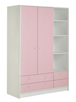 Home Kids Malibu 2 Door 4 Drawer Wardrobe - Pink | Childrens Bedroom Storage