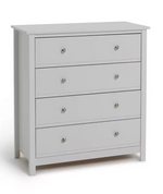 Home Brooklyn 4 Drawer Chest White | Bedroom Storage Furniture Unit