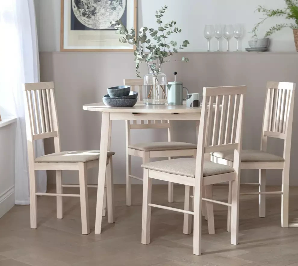 Pair of Kendal Oak Dining Chairs - White Ash