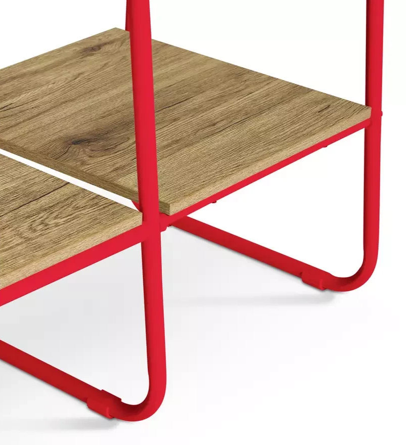 Ryan Clothes Rail with Shelves Red | Open Wardrobe Storage Rack Furniture