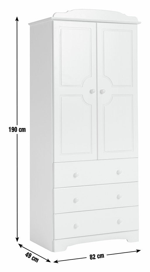 Home Nordic 2 Door 3 Drawer Wardrobe - Pine | wardrobe with drawers