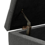 Fabric Large Storage Ottoman - Grey | Upholstered Footstool Bench Bedroom Seat