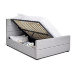 Costa Fabric Double Ottoman Bed Frame - Grey (S)
