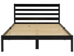 Home Kaycie Double Wooden Bed Frame - Black | Sturdy Durable Support Base Bed