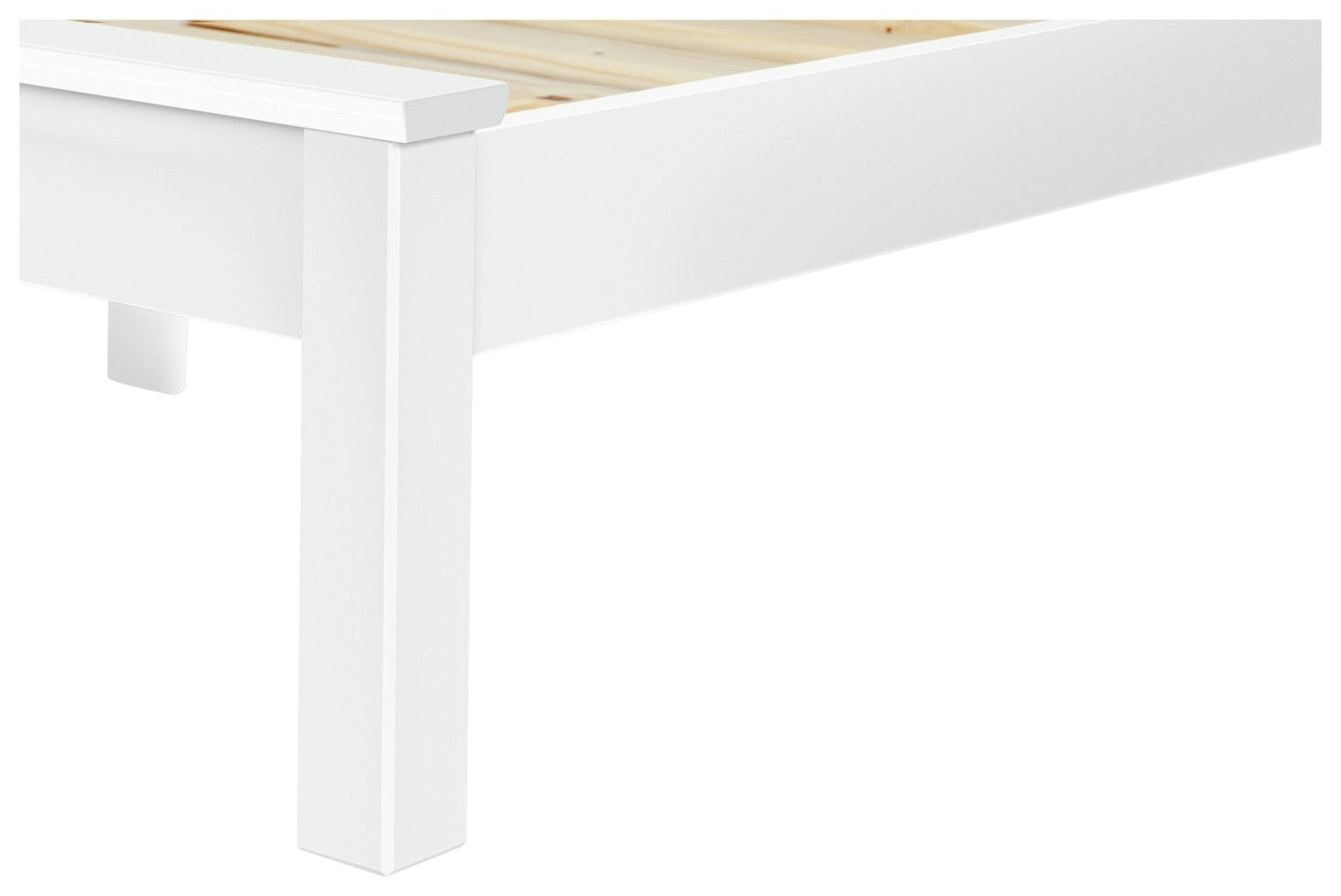 Home Aspley Double Wooden Bed Frame - White | Sturdy Sleeping Support