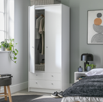 Malibu 2 Door 2 Drawer Wardrobe - White ( B Grade )