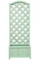 Original And Home Straight Lattice Planter Green | Outdoor Garden Plant Pot Trel