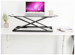 ProperAV Slim Profile Stand Up Desk Workstation - White | Adjustable Office Tabl