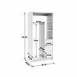 Malibu 3 Drawers Open Storage Wardrobe - White | Open wardrobe with drawers
