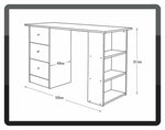 Malibu 3 Drawer Office Desk - White