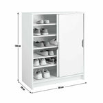 Chloe 2 Door Shoe Storage Cabinet - White (B Grade)