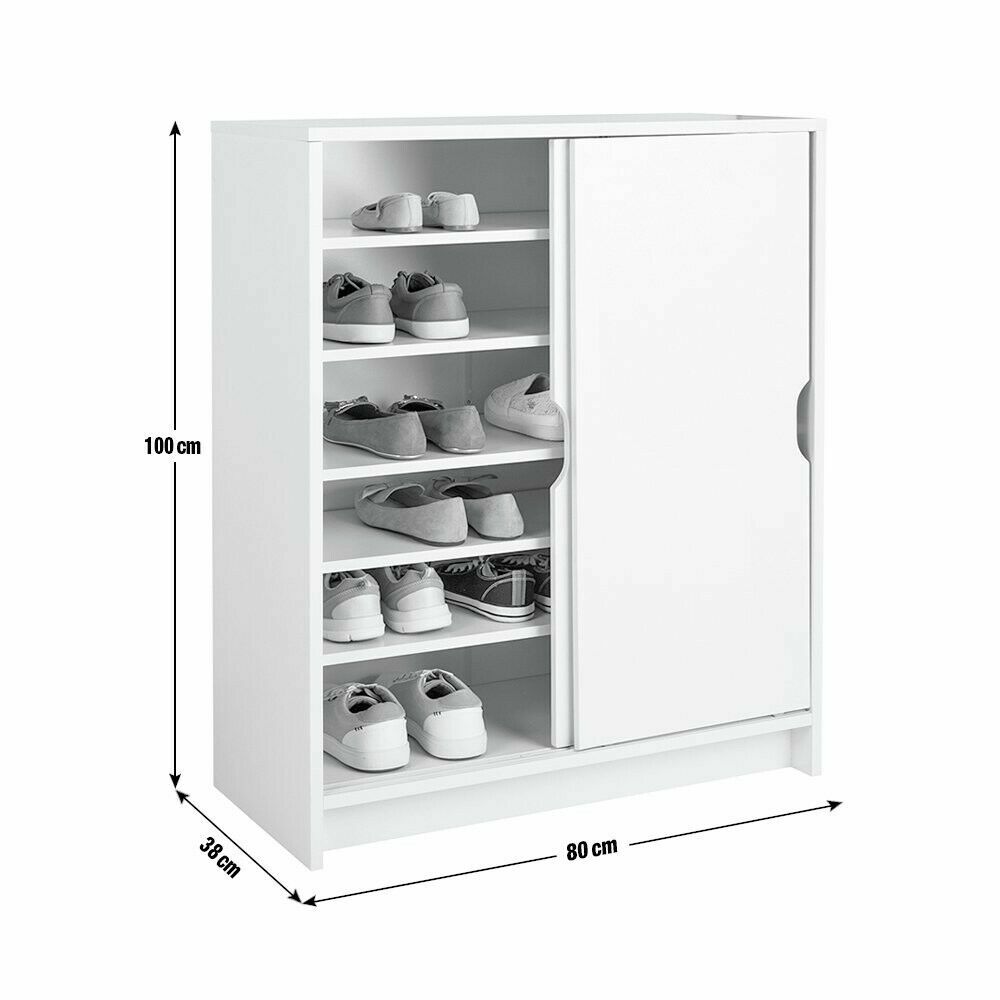 Chloe 2 Door Shoe Storage Cabinet - White (B Grade)