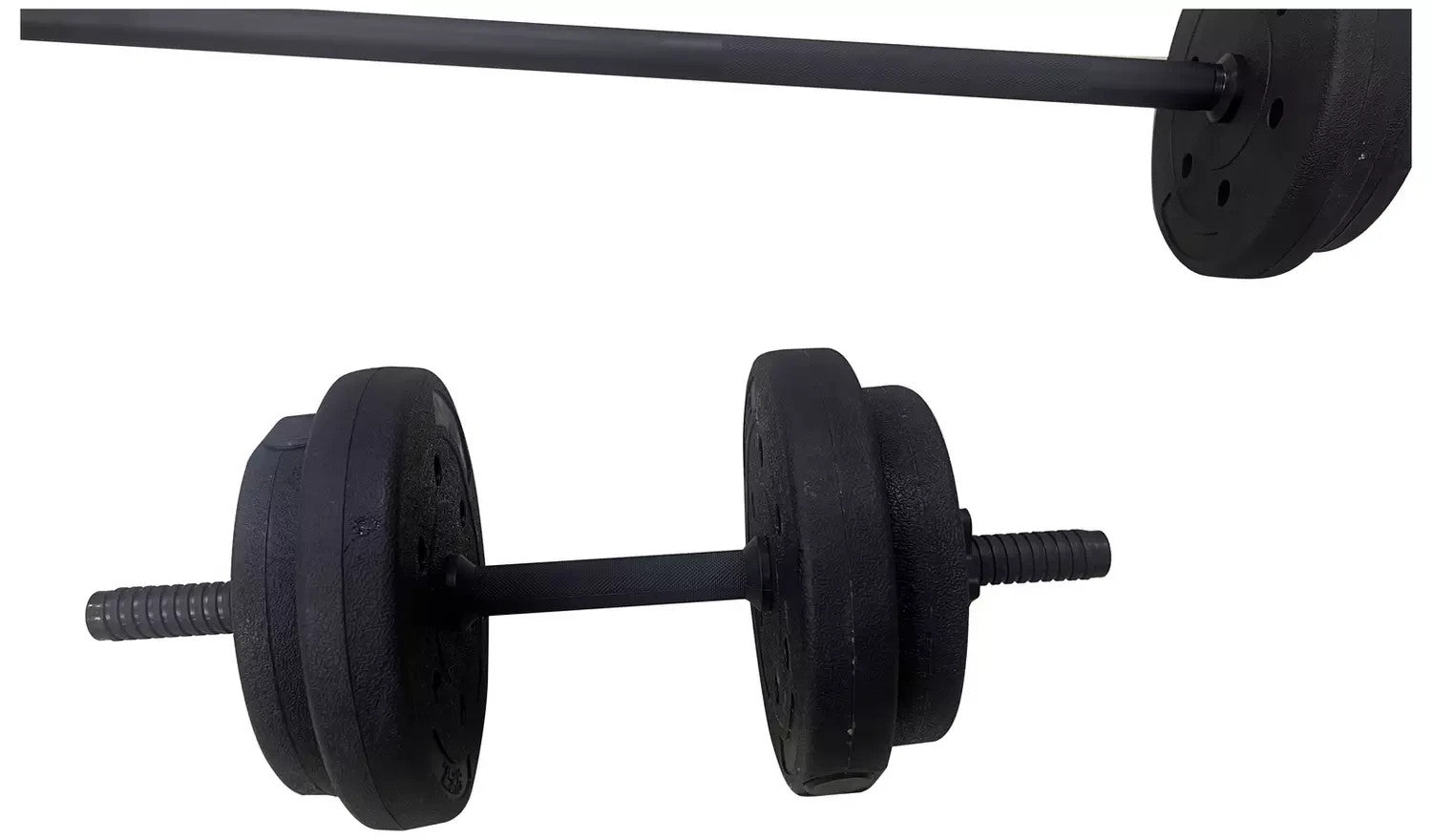 Opti Vinyl Dumbbell and Barbell Set 25kg | Strength Training Weights Home Gym