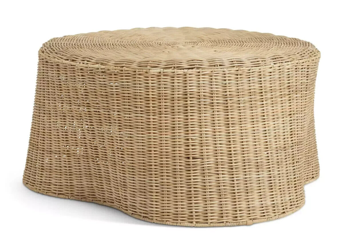 Habitat 60 Kaya Coffee Table - Natural | Rattan Round Table, Boho Living Room