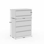 Home Jenson 5 Drawer Chest - Matte White | Sleek Storage Solution