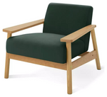 Habitat Dore Velvet Accent Chair - Dark Green | Plush Modern Living Room Seating