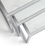 Home Boutique Nest of 3 Tables Marble Effect | Living Room Side Tables Set