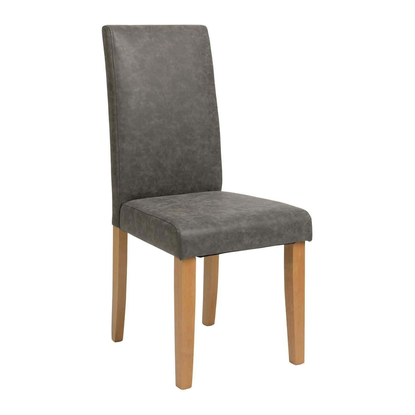 Home Pair of Faux Leather Dining Chair - Charcoal | Set of 2 modern chairs