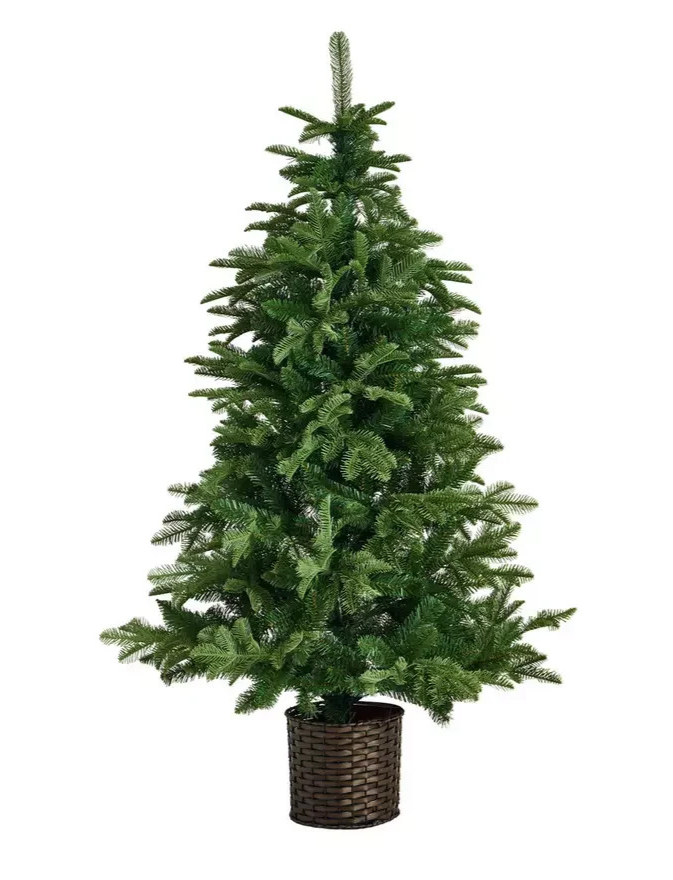 5ft Premium Potted Artificial Christmas Tree | Realistic Faux Christmas Tree