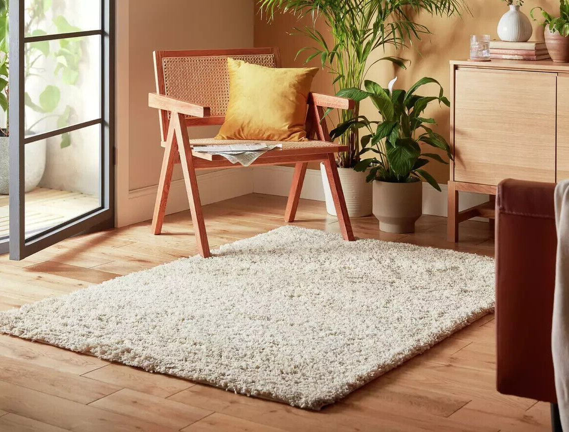 Habitat Recycled Cosy Plain Shaggy Rug - 160x230cm - Ivory ( B Grade 30630 )