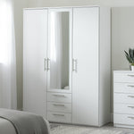 Home Brisbane 3 Door 3 Drawer Wardrobe - White (B Grade)