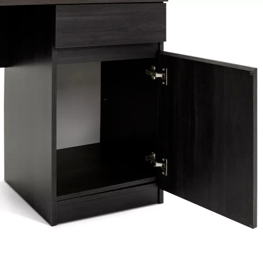 Habitat Jenson 1 Drawer Office Desk Black Brown | Home Office Desk Workstation