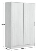Nova 2 Door Sliding Wardrobe - Oak | Modern Bedroom Storage Cabinet Furniture