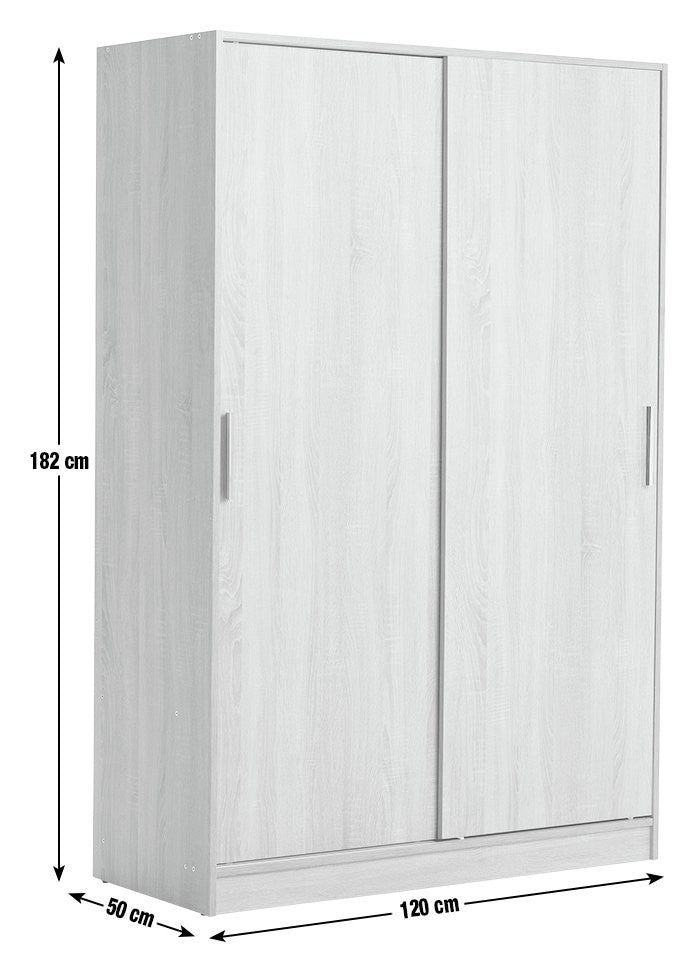Nova 2 Door Sliding Wardrobe - Oak | Modern Bedroom Storage Cabinet Furniture