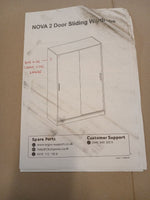 Nova 2 Door Sliding Wardrobe - White ( B Grade 1117. )